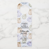 ブルーカボチャ赤ちゃんシャワーポップ・アートのit ボトルネックタグ (正面)