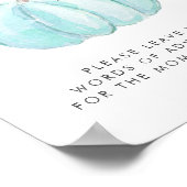 ブルーカボチャ赤ちゃんシャワー単語のアドバイスドロップオフ ポスター (角)