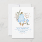 ブルーカボチャ赤ちゃんシャワー少しありがとうありがとう サンキューカード (正面)