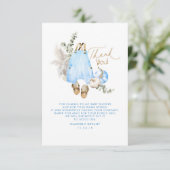 ブルーカボチャ赤ちゃんシャワー少しありがとうありがとう サンキューカード (スタンド正面)