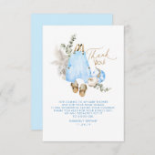 ブルーカボチャ赤ちゃんシャワー少しありがとうありがとう サンキューカード (正面/裏面)