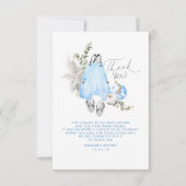 ブルーカボチャ赤ちゃんシャワー少しありがとうありがとう サンキューカード (正面)