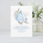 ブルーカボチャ赤ちゃんシャワー少しありがとうありがとう サンキューカード (スタンド正面)