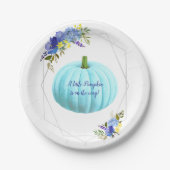 ブルーカボチャ赤ちゃんシャワー ペーパープレート (正面)
