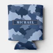 ブルーカモフラージパターンモノグラム名 缶クーラー (裏面)