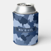 ブルーカモフラージパターンモノグラム名 缶クーラー (缶裏面)
