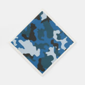 ブルーカモフラージパターン紙&パーティーナプキンス スタンダードランチョンナプキン (角)