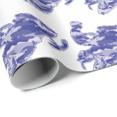 ブルーカモフラージュのスノーモービル ラッピングペーパー (ロールコーナー)