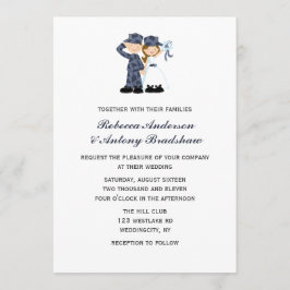 ブルーカモフラージュの花嫁結婚と兵士 招待状