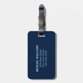 ブルーカモフラージュパターンモノグラムイニシャル ラゲッジタグ (裏面縦)