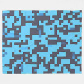 ブルーカモフラージュラグ フリースブランケット (正面(横))