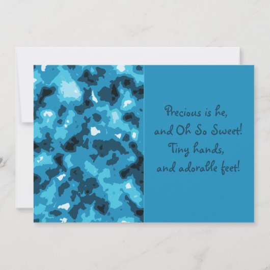 ブルーカモフラージュ男の赤ちゃん誕生のお知らせ 案内状 (正面)