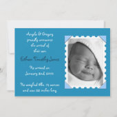 ブルーカモフラージュ男の赤ちゃん誕生のお知らせ 案内状 (裏面)