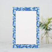 ブルーカモフラージュ軍隊背景 便箋 (スタンド正面)