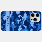 ブルーカモフラージュ パーソナライズド Case-Mate iPhoneケース iPhone 15 Pro Maxケース (裏面 (横))