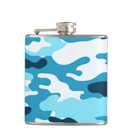 ブルーカモフラージュ |ビニール包まれたフラスコ フラスク