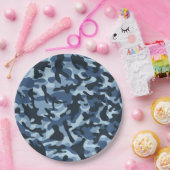 ブルーカモフラージュ ペーパープレート (パーティー)