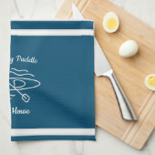 ブルーカヤックモノグラムネームレイクハウス キッチンタオル (四つ折り)