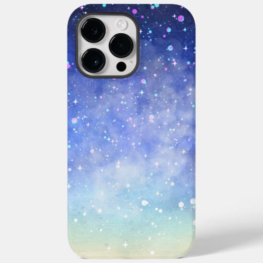 ブルーカラフルウォーターモダンカラーアートスターリーナイト Case-Mate iPhoneケース (裏面)