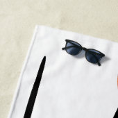 ブルーカラフルオレンジ抽象芸術ラインアート名前をカスタムする ビーチタオル (インサイチュ)