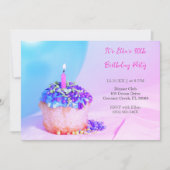 ブルーカラフルカップケカラフルーキ30歳の誕生日 招待状 (正面)