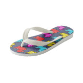 ブルーカラフルキッドのダック柄 キッズビーチサンダル (アングル)