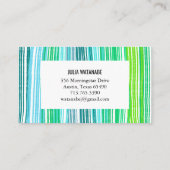 ブルーカラフルグリーンミニマルストライプリスト 名刺 (裏面)
