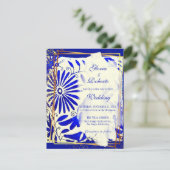 ブルーカラフルタラベラ結婚メキシコ 招待状 (スタンド正面)