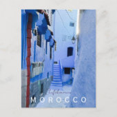 ブルーカラフルチェフチャウエンモロッコメディナ ポストカード (正面)