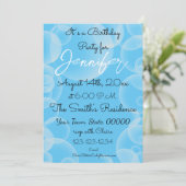 ブルーカラフルバブルブラスト誕生日カード 招待状 (スタンド正面)