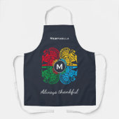 ブルーカラフルパーソナライズされたターキー エプロン (正面)