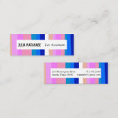 ブルーカラフルピンクミニマルストライプリスト スキニー名刺 (正面/裏面)