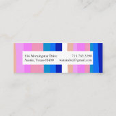 ブルーカラフルピンクミニマルストライプリスト スキニー名刺 (裏面)