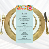 ブルーカラフルフローラフェスタ結婚メキシコのメニュー メニュー