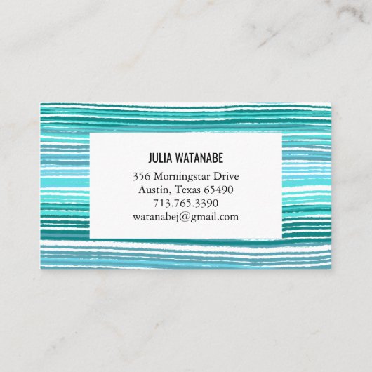 ブルーカラフルミニマルストライプリストビジネス 名刺 (裏面)