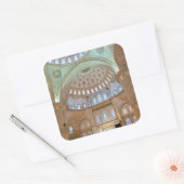 ブルーカラフルモスクのインテリアドーム天井 スクエアシール (封筒)