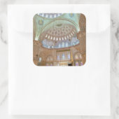 ブルーカラフルモスクのインテリアドーム天井 スクエアシール (バッグ)