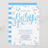 ブルーカラフルモダンベビー振りかける招待状ボーイ 招待状 (正面/裏面)