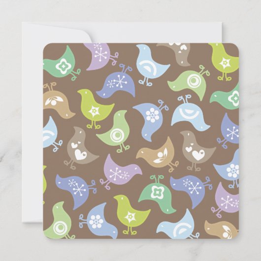 ブルーカラフルレトロチクズボーイベビーシャワーパーティー 招待状 (裏面)