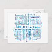 ブルーカラーのアトラクションワードクラウドの法則 ポストカード (正面/裏面)