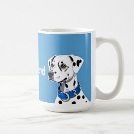 ブルーカラーのダルメシアン犬の肖像 コーヒーマグカップ