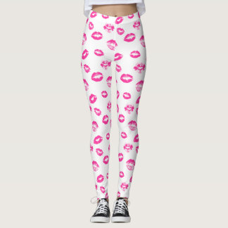 ブルーカラーの選択セクシーな唇のパターンのレギング レギンス