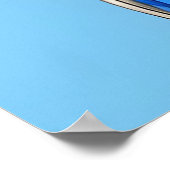 ブルーカラーを着た犬のクローズアップポートレート ポスター (角)