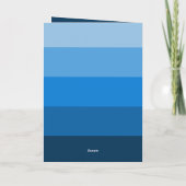 ブルーカラーストライプロマンチックラブバレンタインデー カード (裏面)