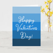ブルーカラーストライプロマンチックラブバレンタインデー カード (黄色い花)