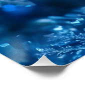 ブルーカラーデジタルアートのクリスマススノーフレーク ポスター (コーナー)