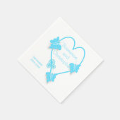 ブルーカラーバタフライハート結婚デザイン スタンダードカクテルナプキン (角)