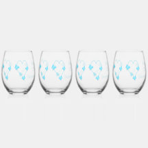 ブルーカラーバタフライハート結婚デザイン