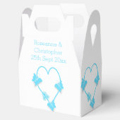 ブルーカラーバタフライハート結婚デザイン フェイバーボックス (オープン)