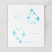 ブルーカラーバタフライハート結婚デザイン プレイスカード (外部開封)